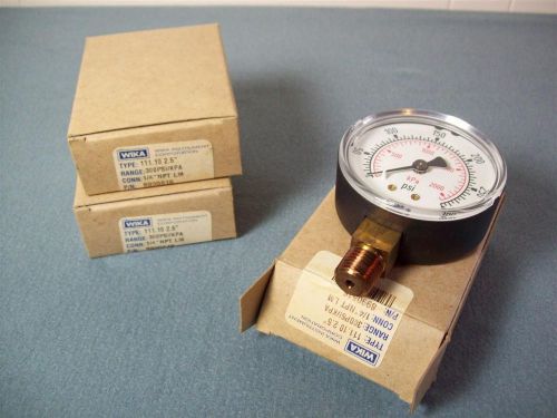 Three wika 300 psi/kpa type 111.10 2.5&#034; face gauge 1/4&#034; npt lm p/n 8990616  new! for sale