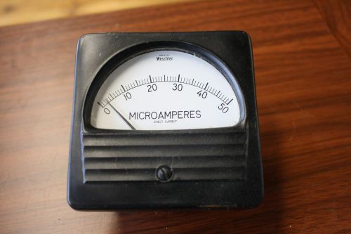 0-50 MICROAMPERES DC / WESCHLER PANEL METER / TYPE X-371