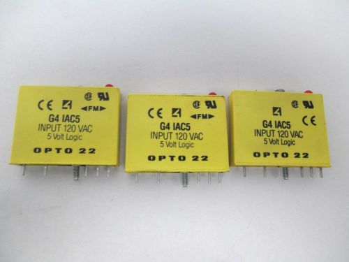 Lot 3 new opto 22 g4 iac5 digital i/o module 120v-ac 5 volt logic d280625 for sale