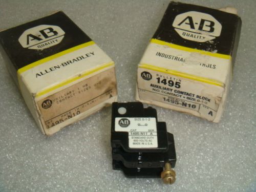 1 NEW ALLEN BRADLEY 1495-N10, AUXILIARY CONTACT FOR STARTER OR CONTACTOR, NIB