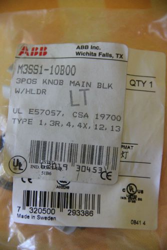ABB M3SS1-10B00 3Pos Knob Main Blk W/HLDR, Selector Switch