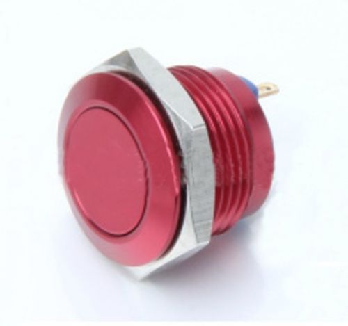 2 PCS 16mm (Red) Waterproof Flat Button Switch Momentary Stainless Brand new