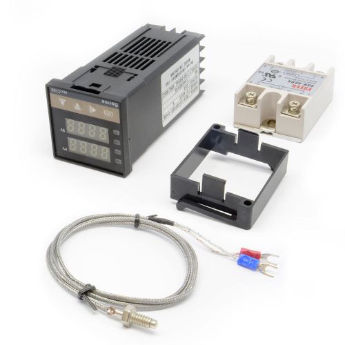 220V PID Temperature Controller +max.40A SSR +K Thermocouple Probe Cable 0-400°C