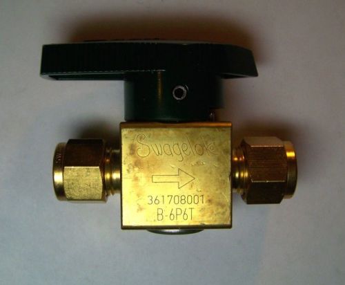 Swagelok Brass 3/8”  Quarter-Turn Instrument Plug Valve B-6P6T New Auction