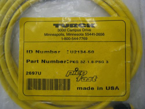 Turck cable u2134-50, pkg 3z-1.8-psg 3, u213450 for sale