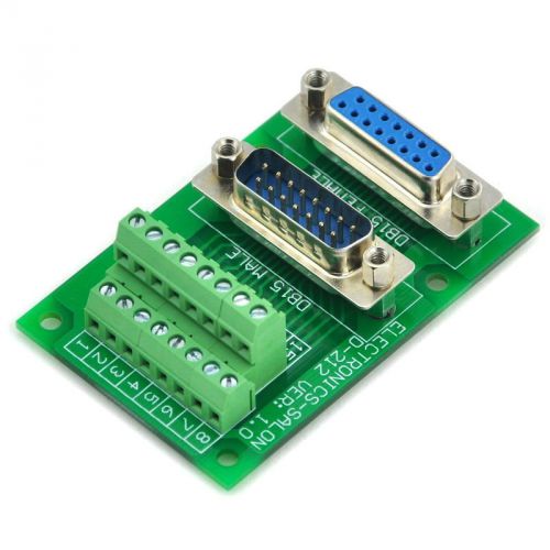 D-sub db15 male / female header breakout board, terminal block, connector. for sale
