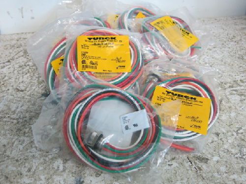14 TURCK RKF 56-1M FIVE-PIN CABLES WITH PLUGS, NEW