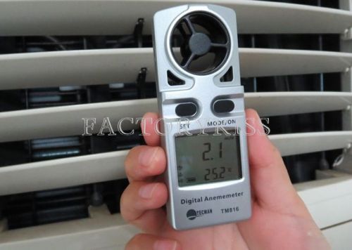 Mini LCD Digital Anemometer Air Wind Speed Scale Gauge Meter Thermometer FKS