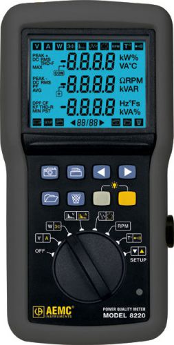 AEMC 8220 Power Quality Meter, Measures up to 660Vrms or VDC