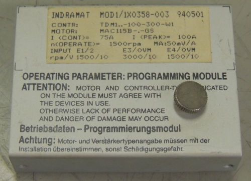 Used indramat programming module mod1/1x0358-003 for sale