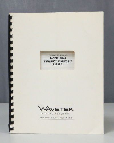 Wavetek Model 5101 Frequency Synthesizer Channel Operators Manual