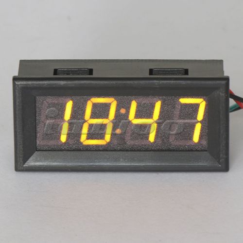 0.56&#034; LED Dashboard Clocks Yellow LED Digital Car Motorcycle Clock DC 12V/24V