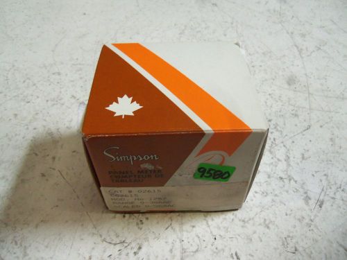 SIMPSON MODEL 1257 0-30 AMPERES 02615 PANEL METER *NEW IN BOX*