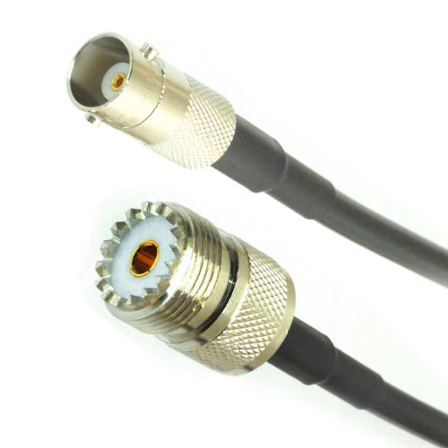 10PCS BNC female TO UHF female jack straight for RG58 cable jumper pigtail 50cm