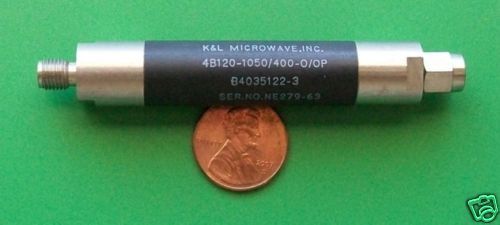 RF microwave bandpass filter, 1049 MHz CF,  401 MHz BW, power 18 Watt CW,  data