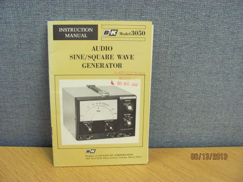 B+K MODEL 3050: Audio Sine/Square Wave Generator - Instruction Manual #17406
