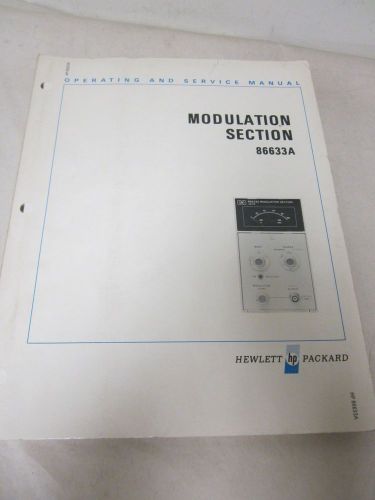 HEWLETT PACKARD MODULATION SECTION 86633A OPERATING AND SERVICE MANUAL