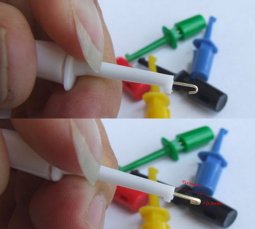 300pcs 6 color test hook clip smd ic smt grabbers test probes for  tube testers for sale