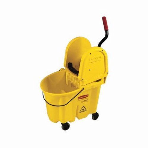 Rubbermaid wavebrake 35 qt down press mop bucket wringer combo (rcp 7577-88 yel) for sale