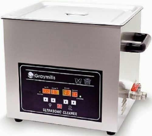 New graymills btv-020 digital 0.5 gal ultrasonic heated cleaner w/ basket &amp; lid for sale