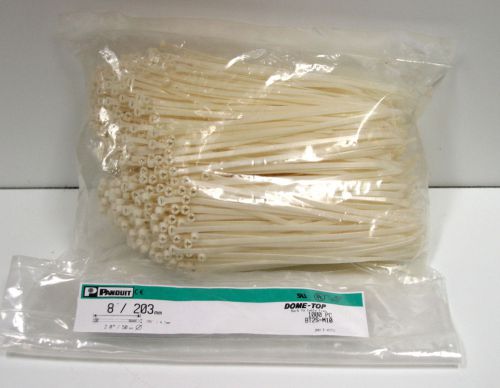 NEW 1000 piece PANDUIT BT2S-M10 Cable Zip Ties 8&#034; inches 203mm  standard natural