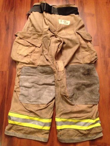 Firefighter pbi gold bunker/turn out gear globe g extreme used 36w x 30l  05 for sale