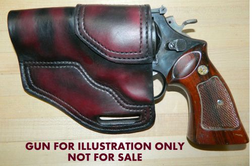 Gary c&#039;s avenger owb left hand leather holster s &amp; w  n frame 4&#034;  heavy leather for sale