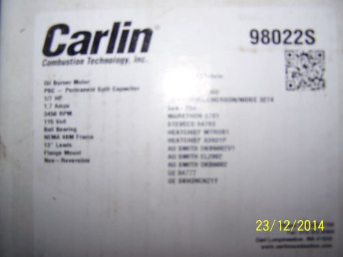 New carlin 98022s 1-phase psc oil burner motor for sale