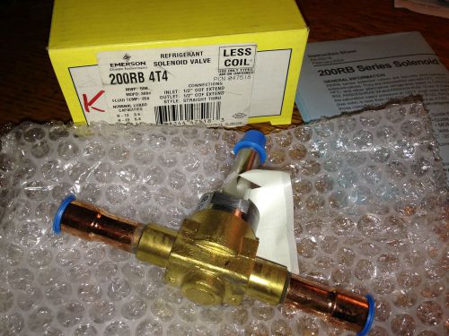Alco controls 200rb 4t4 refrigerant solenoid valve less coil 1/2&#034; connections for sale