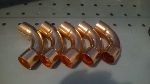 Copper fittings 1-1/8&#034; i.d. 90 degree long elbow lot of 5 (cxc) for sale