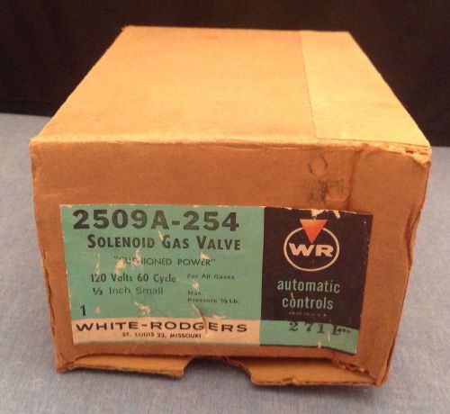 WHITE RODGERS Solenoid Gas VALVE Model #2509A-254,120V, 60 Cyc, 1/2&#034; - NEW O/S