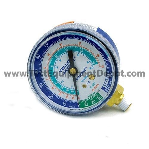 Yellow jacket 49052 2 1/2&#034; gauge (f), blue compound, 30&#034;-0-120 psi for sale