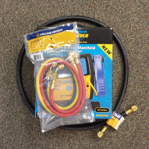 Fieldpiece sman460 manifold, 36&#034; yj ball vlv hoses, 3/8&#034; vacuum hose 60&#034; - new! for sale
