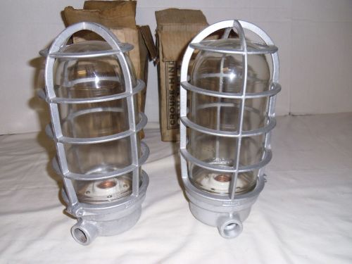 2 vintage crouse hinds vhc22-m4 explosion proof cage industrial steampunk light for sale