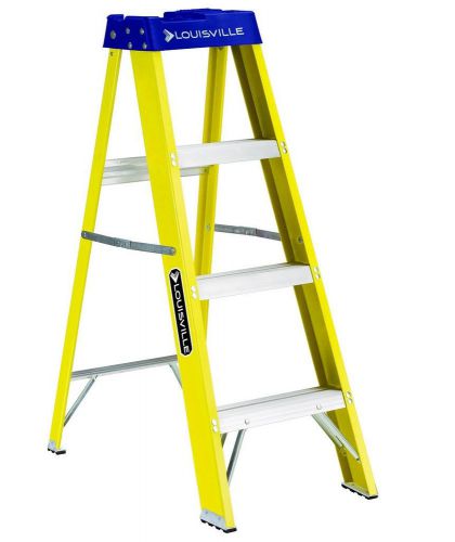 Louisville ladder fs2004 250-pound duty rating fiberglass step ladder (4-feet) for sale