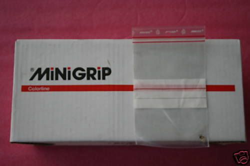 New box / 1000 minigrip 11-64 colorline 4&#034;x 6&#034; reclosable zipper bag w/hang hole for sale