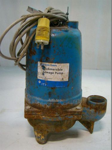 Itt goulds submersible sewage pump 1/3hp 115v 1725rpm singlephase ws0311b for sale
