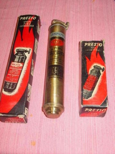 Vintage Presto Brass Fire Extinguisher 9 1/2&#034; Special Fire Extinguisher /Merlite