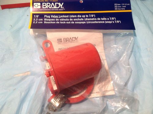 Lot of three brady 7/8 plug valve lockout 113231 for 3/8&#034; to 7/8&#034; dia. stems new for sale