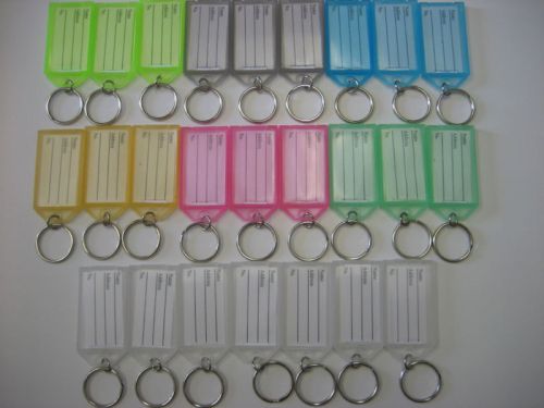 Lot 50 Click-It Key ID Labels Tags with Key Ring / Free shipping from US