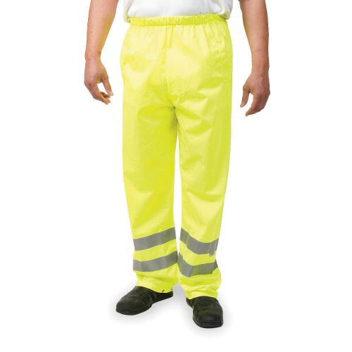 5 PAIR CONDOR BRAND REFLECTIVE SAFETY OVER PANTS, LIME, GRAINGER PART 1YAW1