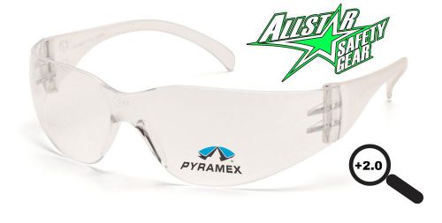 PYRAMEX INTRUDER 2.0 BIFOCAL SAFETY GLASSES READERS CLEAR LENS S4110R20 CHEATER
