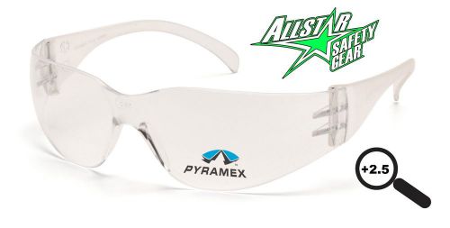 PYRAMEX INTRUDER 2.5 BIFOCAL SAFETY GLASSES READERS CLEAR LENS S4110R25 CHEATER