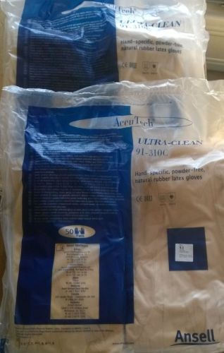 ANSELL ACCUTECH ULTRA-CLEAN LATEX GLOVES 91-310C Size 9 Lot of  150 Pairs