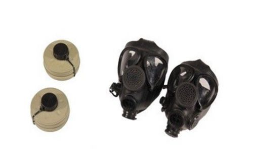 2 M-15 Survival Gas Masks w/ 40 mm NBC Filters