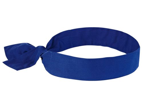 Ergodyne 12307 6700 Bandana,Cooling Chill-Its solid blue Headband Tie - Each