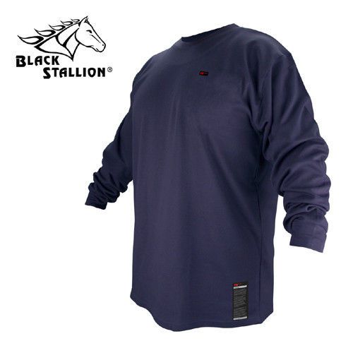 Black stallion fr cotton t-shirt - navy long sleeve ftl6-nvy - xl for sale