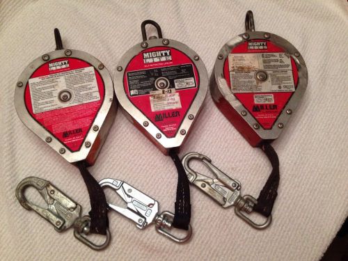 Lot of 3 miller mighty lite self retracting lifeline rl20p for sale