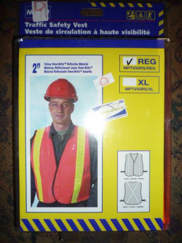 NEW XLARGE SIZE TRAFFIC SAFETY VEST, NET MATERIAL, 2&#034; S