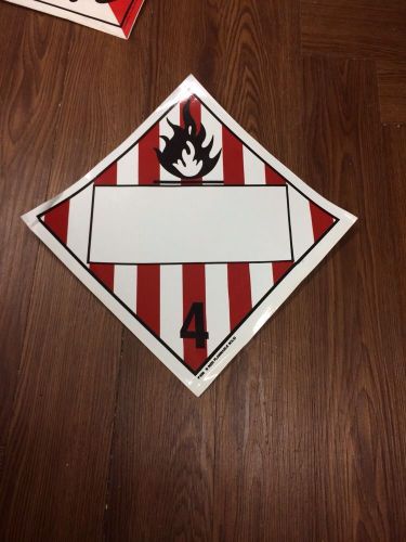 Flammable solid placard, blank, e-z removable vinyl (lot 25) for sale